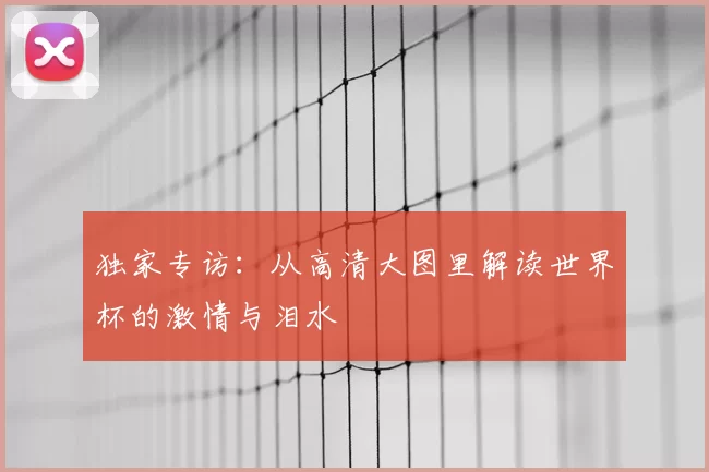 独家专访:从高清大图里解读世界杯的激情与泪水