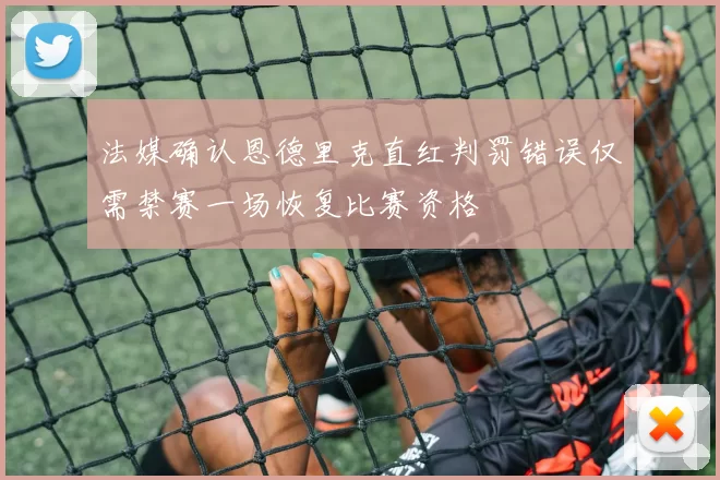 法媒确认恩德里克直红判罚错误仅需禁赛一场恢复比赛资格